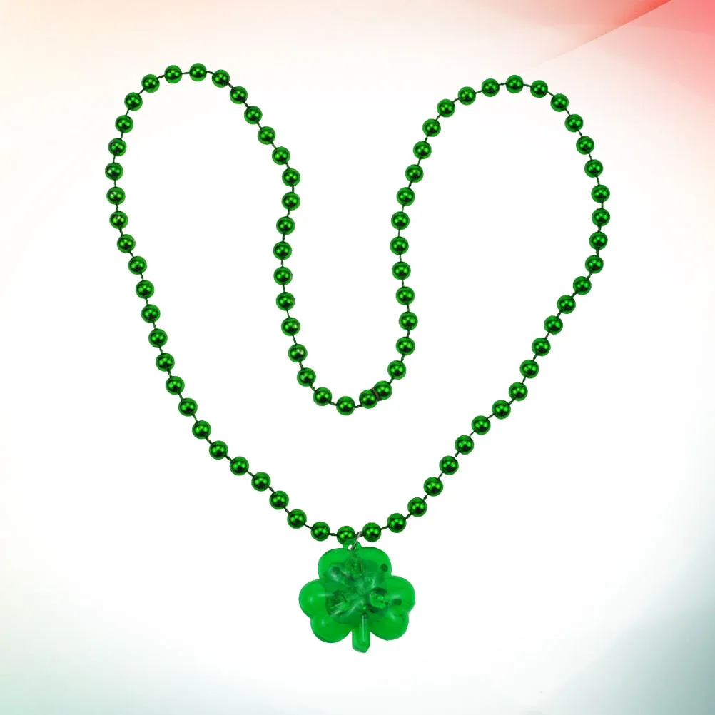 

2 PCS Necklace LED Light Luminous for Party Glowing Festival Patricks Day Shamrock Miss