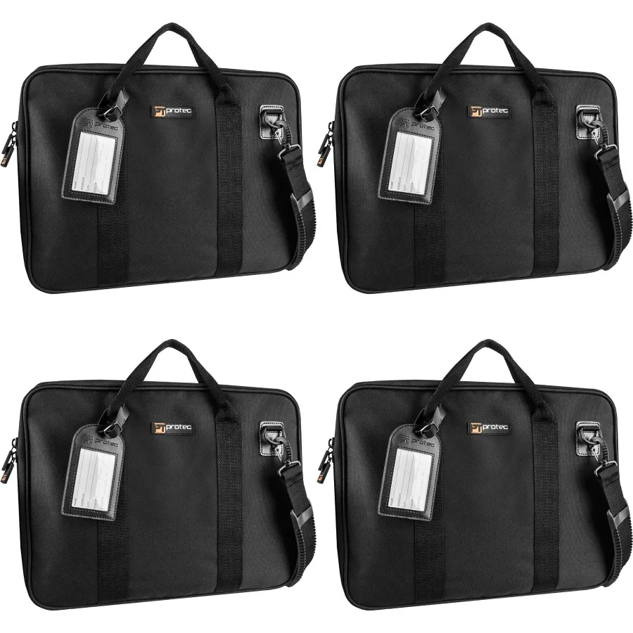 حقيبة محفظة رفيعة باللون الأسود لحمل المستندات الاحترافية: مثالية لما يصل إلى 10.5 × 15 ورقة بتصميم متين مع Clo آمن