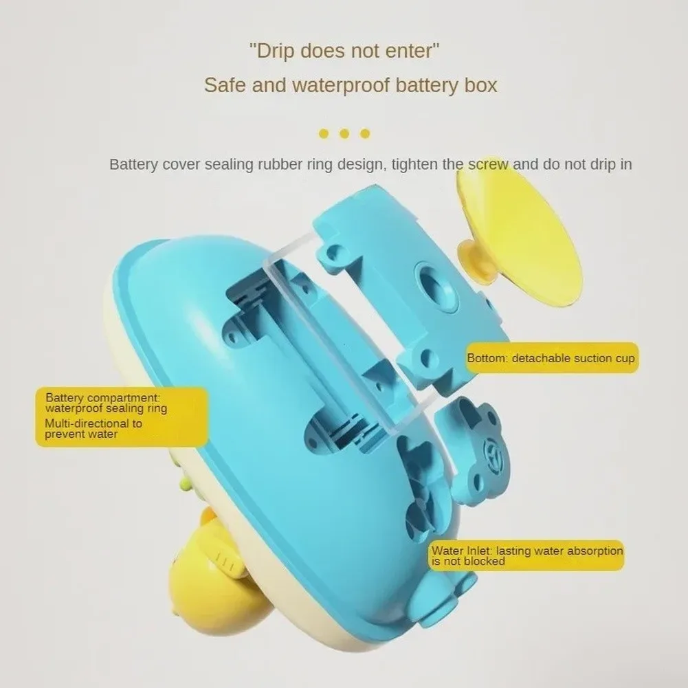 Yellow Shower Head Duck Electric Water Spray Fun Bath Toy For Bathroom Playing Device Plastic Interactive Bathtub Accessory