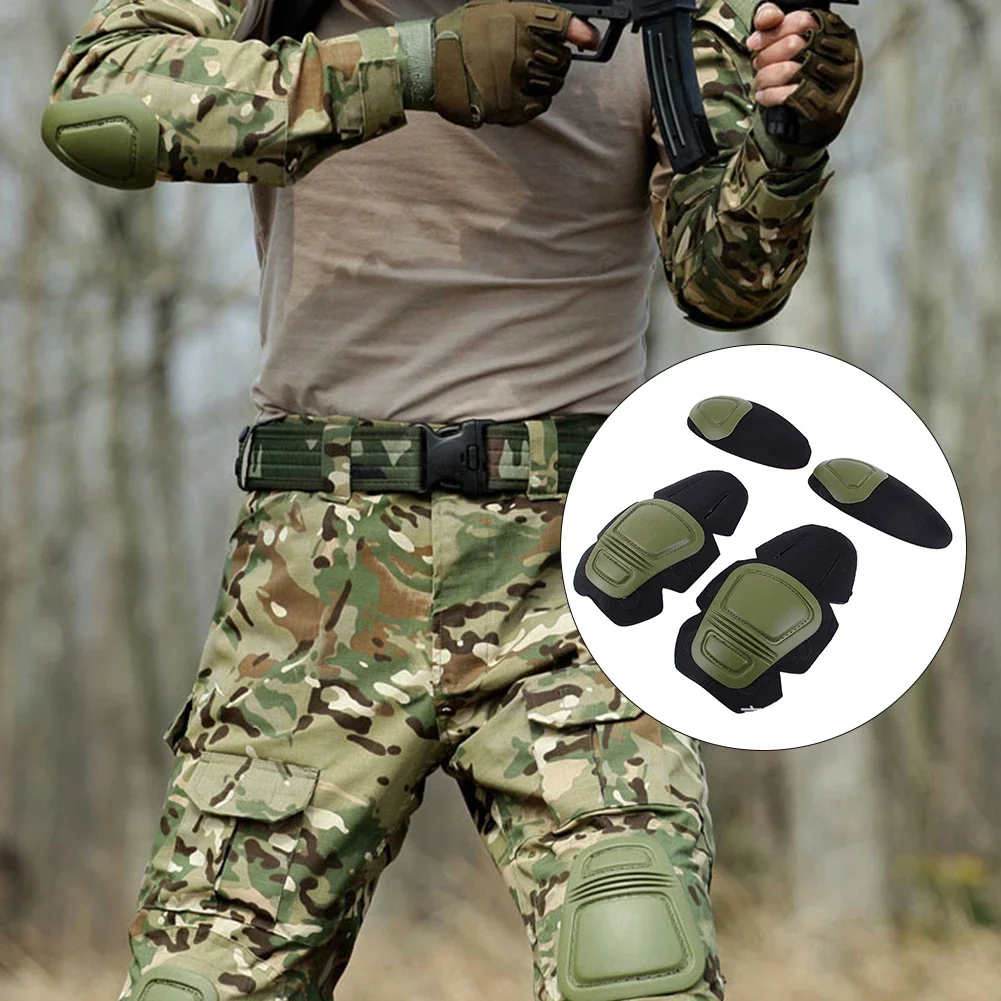 1Pair Tactical Frog Suit Knee Pads & Elbow Support Tactical Knee Protector Paintball Airsoft Kneepad Interpolated Knee Protector