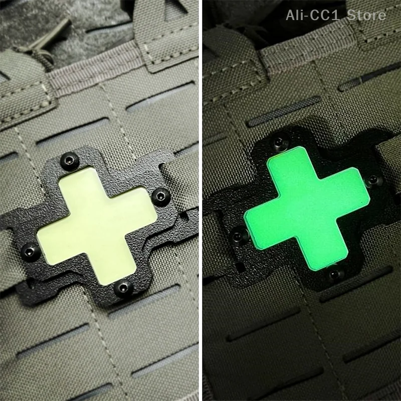 Outdoor Equipment Molle Medical Marker Strip Identification Stamp Backpack Mounting Accessories Tactical Warning Luminous Mark