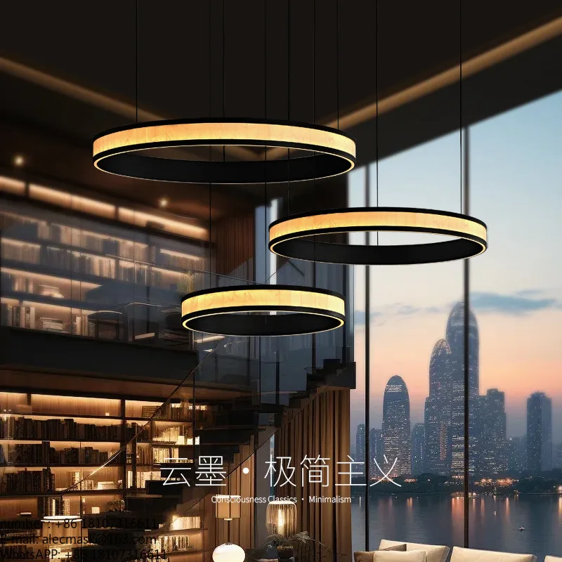 

New high-end Nordic bedroom dining room light round living room chandelier