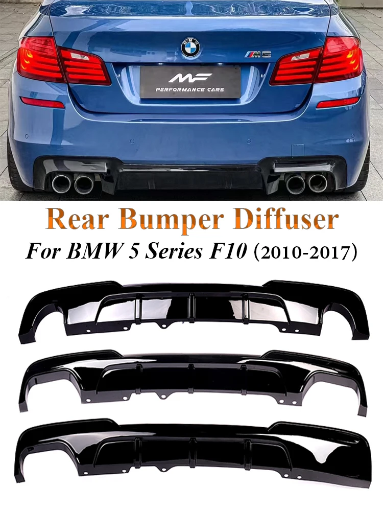 

Gloss Black Rear Diffuser Spoiler For BMW 5 Series F10 F11 2012-2017 M Sport Tech Carbon Fiber Competition Diffusor BodyKit Part