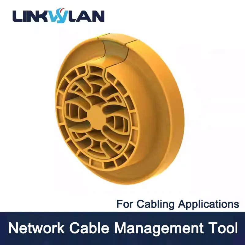 

Linkwylan Round Cable Organizer 24 Holes Fireproof ABS Adjustable Layers Network Wire Management Tool for Cat5 Cat6 Ethernet