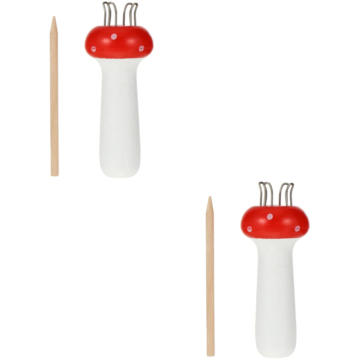 Set of 2 Mushroom Wood French Knitter Knitting Craft Loom Crochet Kit Wool Handy Scarf for DIY Machine Toy