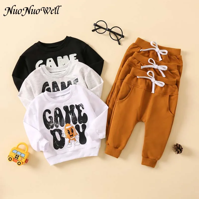 

Baby Boy Girl Clothes Set Baby Clothing Newborn Infant Autumn Spring Outfits Letter Pattern Pullover Tops Pants Casual Clothing