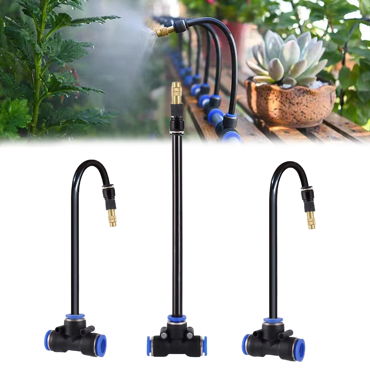 5Pcs 360° Free-bend Misting Nozzle Adjustable Brass Atomization Sprayer Garden Balcony Flower Bed Plants Vegetable Watering Tool