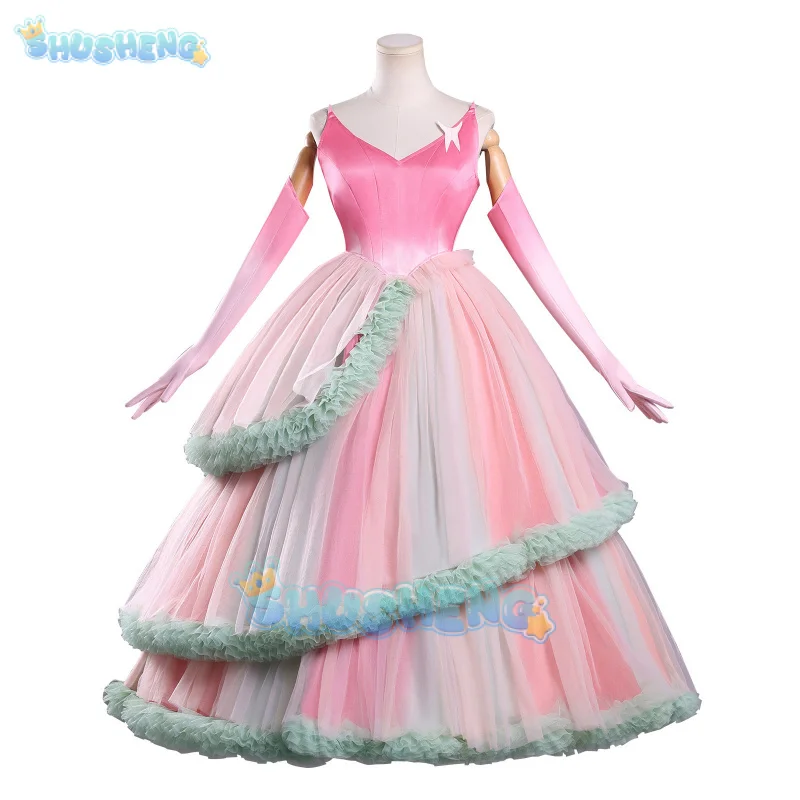 أزياء شريرة 2 جليندا التأثيرية أزياء الهالوين كرنفال حفلة عيد الميلاد لعب الأدوار ملابس الملابس للنساء Shusheng