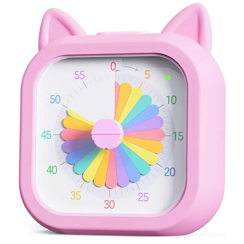 Visual Timer for Kids 60 Minutes Countdown Kids Study Clock Rainbow Disk Silent Timer Toddler Mechanical Timer Management Tool