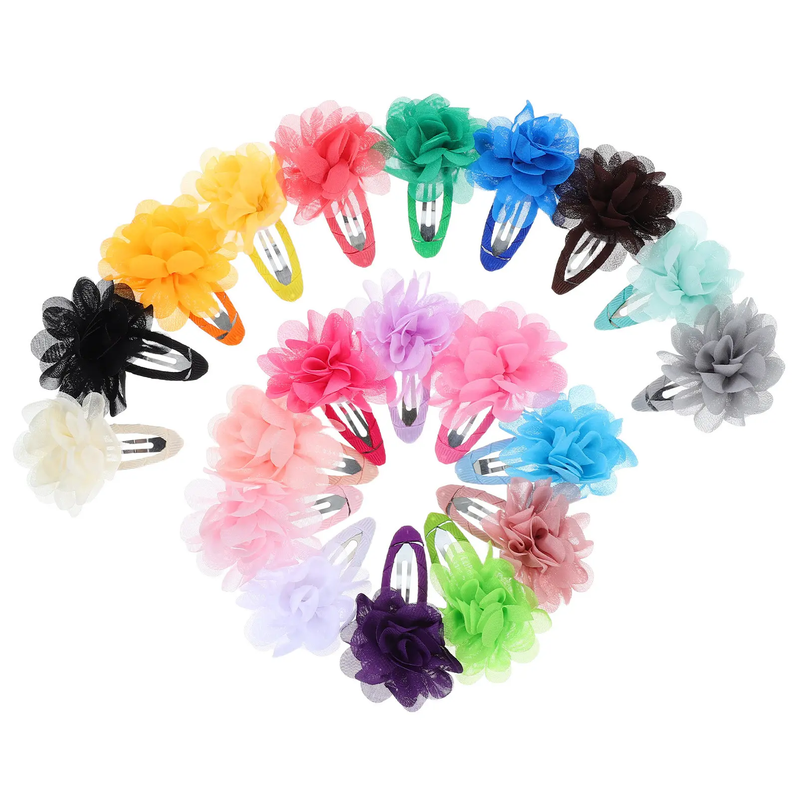 

Набор из 20 заколок для девочек: шифоновые цветочные заколки-зажимы, мягкие и легкие, для повседневного ношения