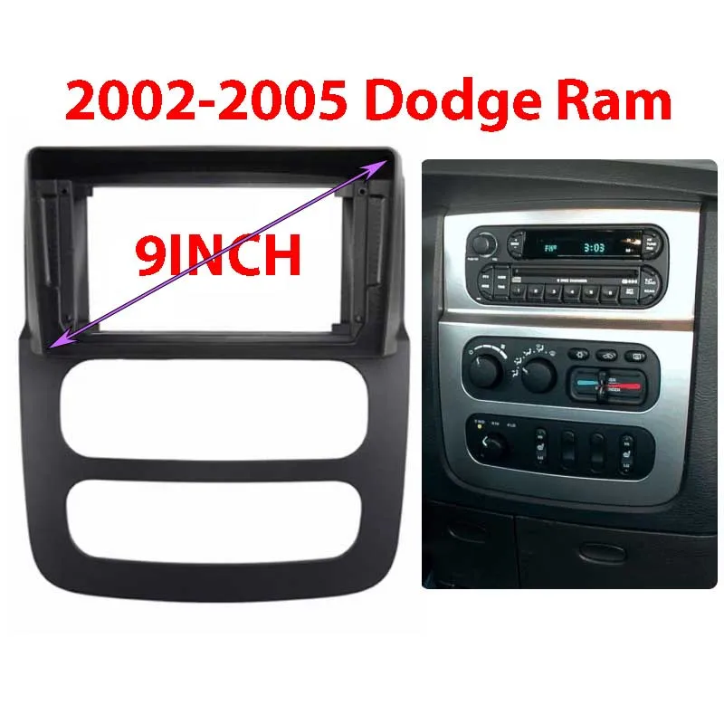 9 inch 7INCH Car Radio Fascia For Dodge Ram 1500/2500/3500 2002-2005 Auto Stereo Dash Refit Bezel Faceplate Frame Kit