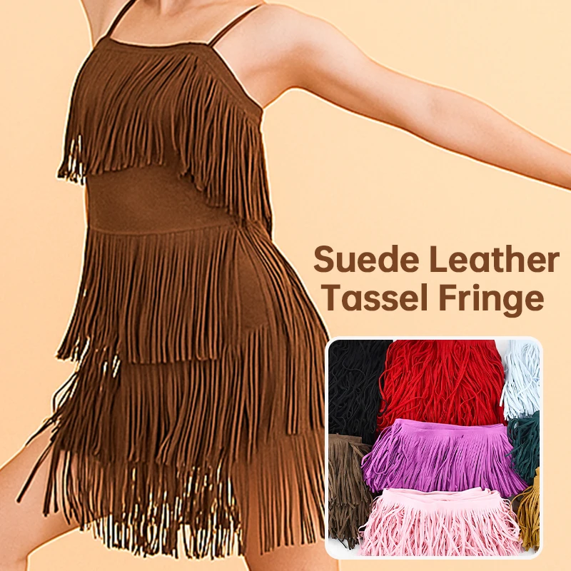 

2Meters 10-30cm Suede Leather Tassels Fringe Curtain Dress Decorative Trimmings Stitching Lace Trim Fringes Tassel Accessories