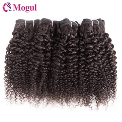 50g/pc Kinky Curly Bundles Natural Color Can be Dyed Remy Human Hair Weave Extension 10 12 inch Short Bob Style MOGUL HAIR