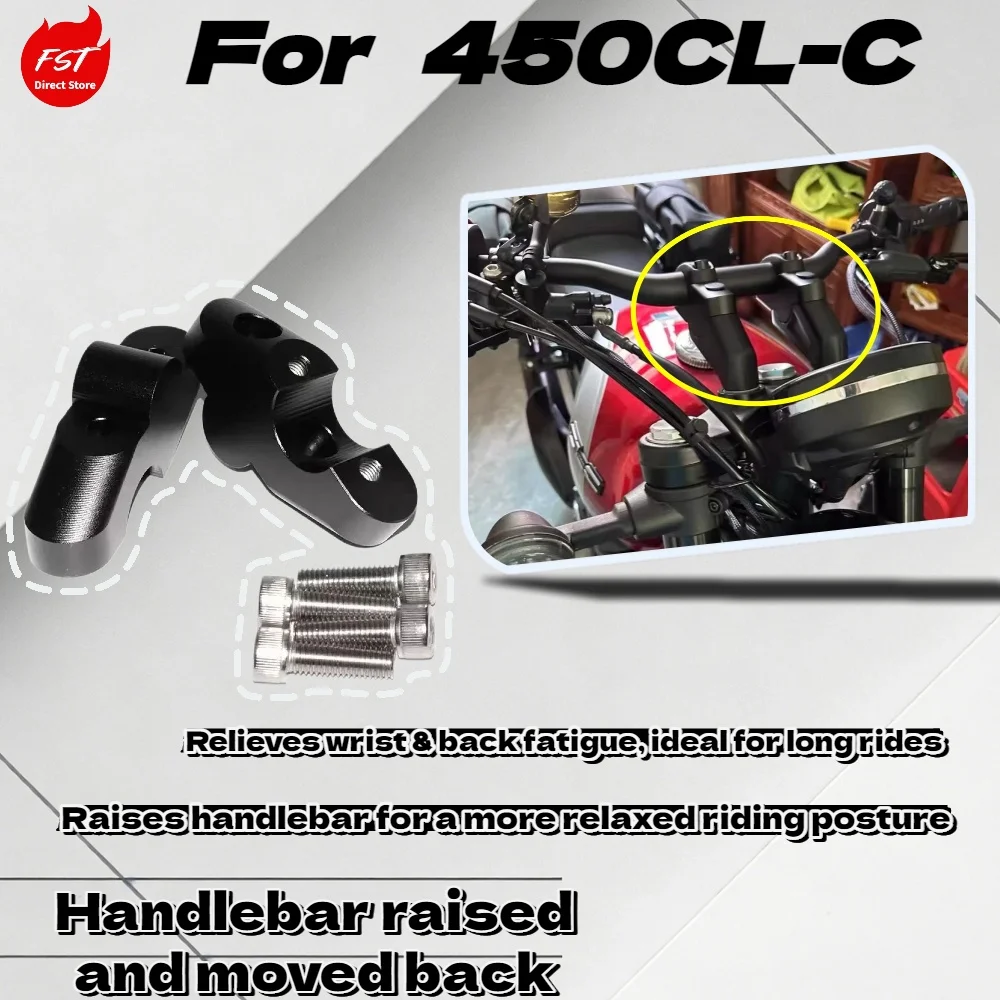 For  450CL-C Handlebar Extender Raised 30mm Rearward 25mm Vehicle-Specific Accessories
