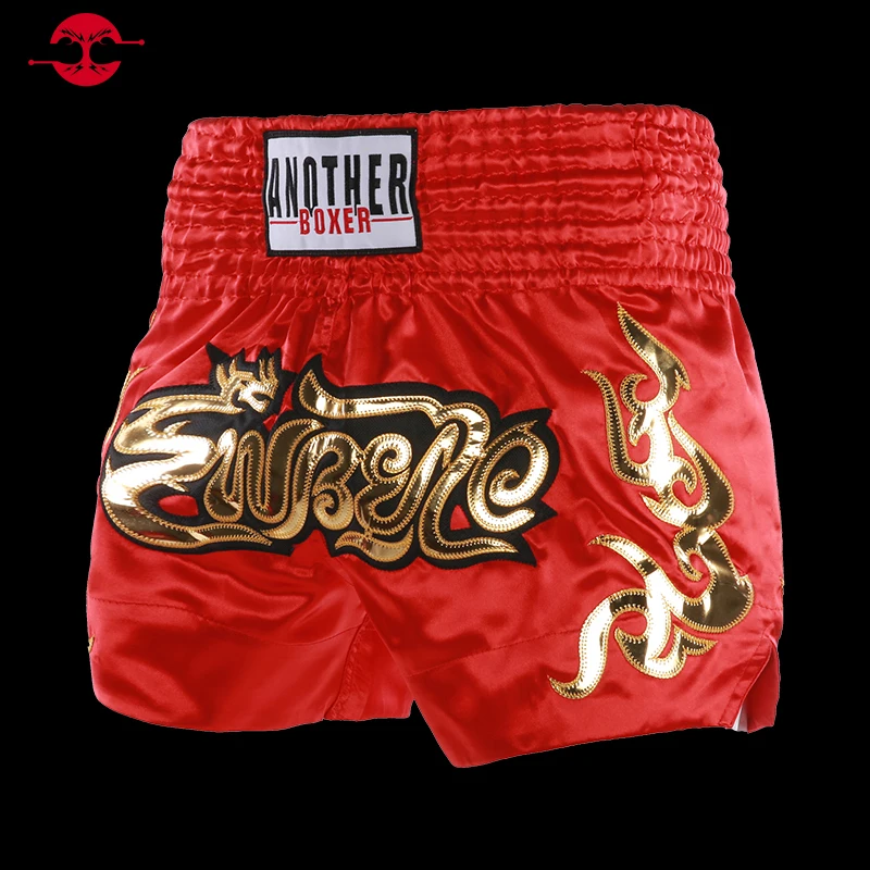 Bo Shorts Child Satin Fabric Muay Thai Pants Men Women Gym Cage Fight Kickbo Training Match Trun Muaythai Uniform