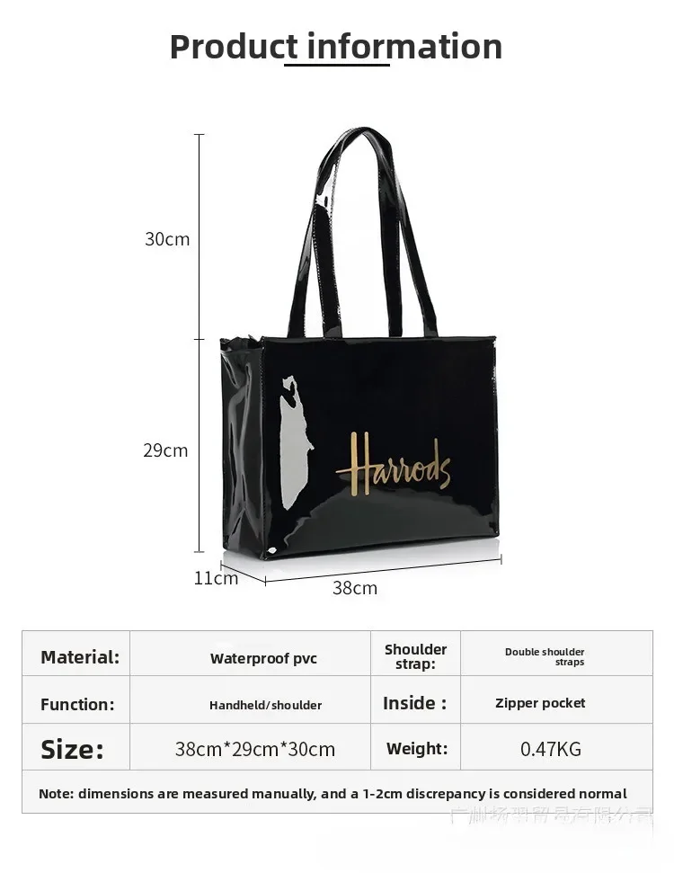 Cartoon-Print PVC Wasserdichte Tragetasche für Frauen, Lässige Tragbare Schulterhandtasche, Outdoor-Einkaufs- und Pendeltasche für den täglichen Gebrauch ﻿ – Detail 1
