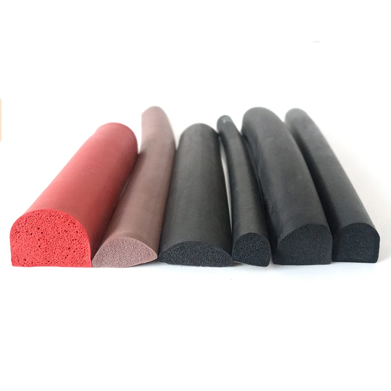 Silicone Foam Sponge Bar Heat Insulation Half Round Hemisphere Rubber Seal Strip Door Machine Seals Strip White Red Black Brown