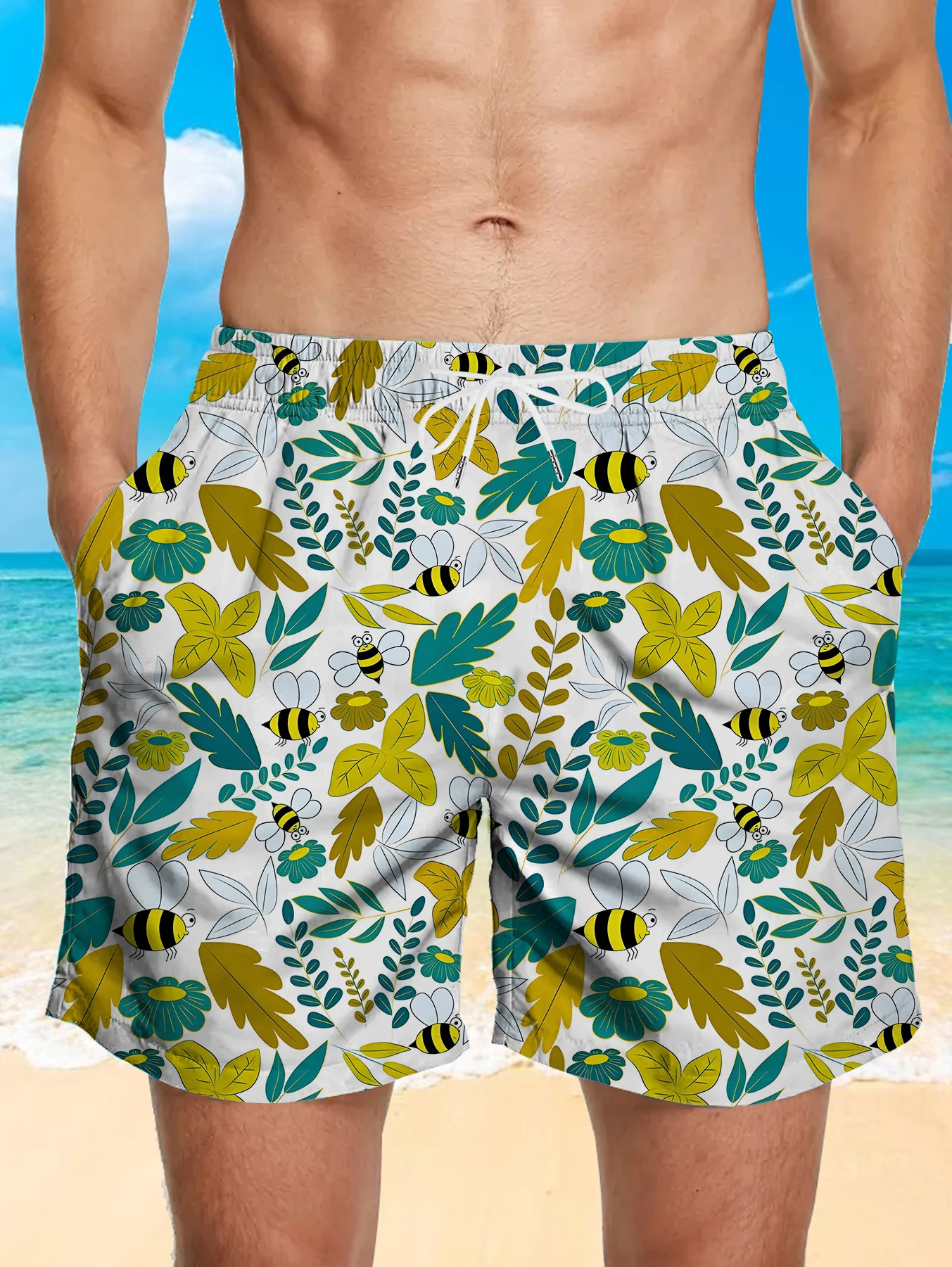 

Leisure Full Print Polyester Shorts Men Custom Digital Pattern Quick Dry Pants