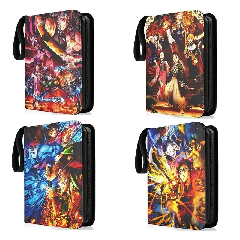 400pcs/900pcs Card Album Book Anime Demon Slayer Collection Card Zipper Game Cards Binder Holder Kids Gifts Toys