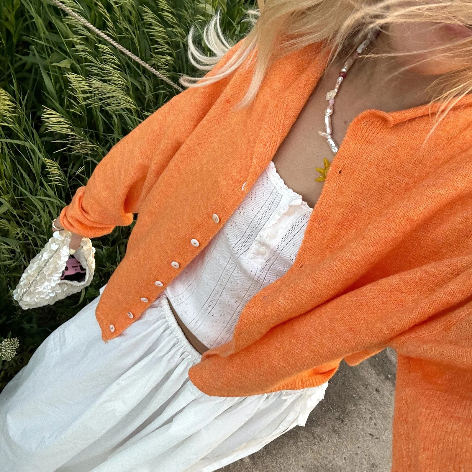 

Женский шикарный вязаный кардиган с длинным рукавом на пуговицах, свободного кроя, в стиле Y2K, винтажный джемпер, вязаная рубашка-пальто