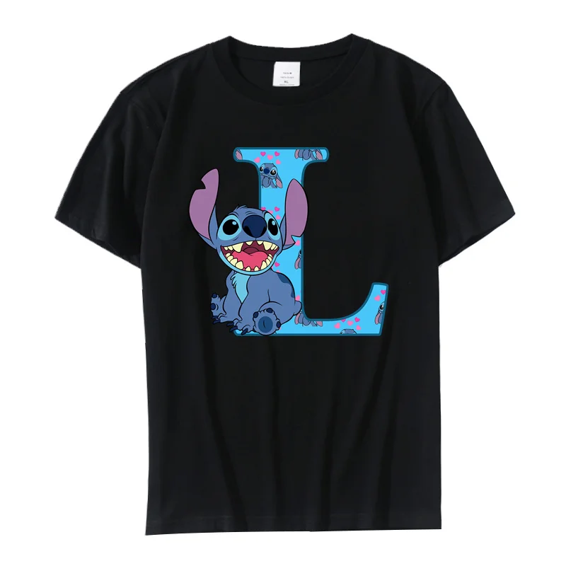 Disney Stitch T Shirt Cotton Women\'s Clothing Sales Cartoon Kawaii Stich Cute Girls Anime T-shirt Female Boys Tshirt Summer 2024