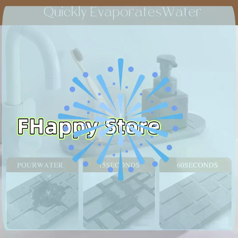 [MA]Diatomite Sink Tray With Silicone Based Fast Drying Stone Dish Mat For Kitchen Bathroom Countertop Soap Dispenser Holder[MA]