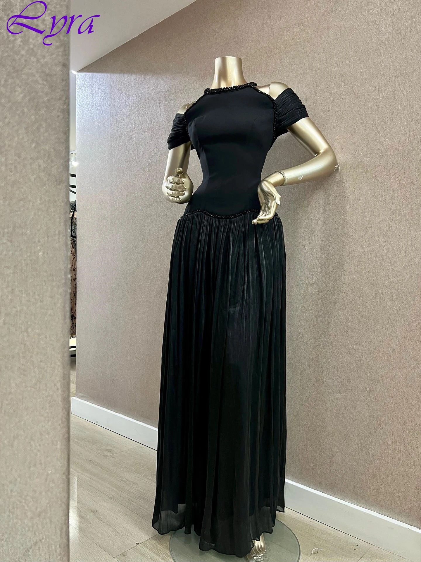 ชุดราตรีทรงเอไลน์ คอปกกลม ดีไซน์หรูหรา สง่างาม เหมาะสำหรับงานเลี้ยง ออกแบบพิเศษ คุณภาพสูง สำหรับโอกาสพิเศษ