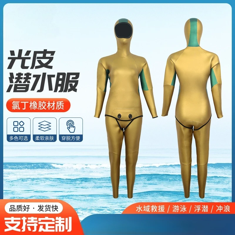 Thick one-piece wetsuit Superelastic triathlon snorkeling warm cold light leather swimming surf suit men and women