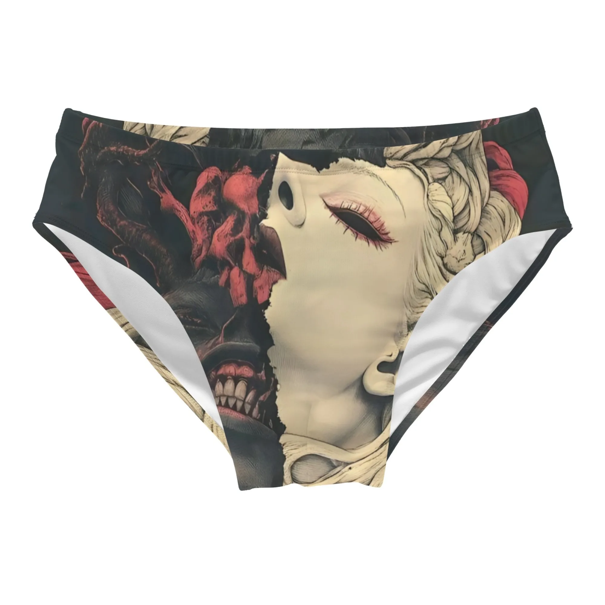 Ghost-Faced Beauty Swim Trunks Lightweight Comfortable Men's Sexy Triangle Trunks Pool Party Beach Vacations Men's Sexy Bikinis