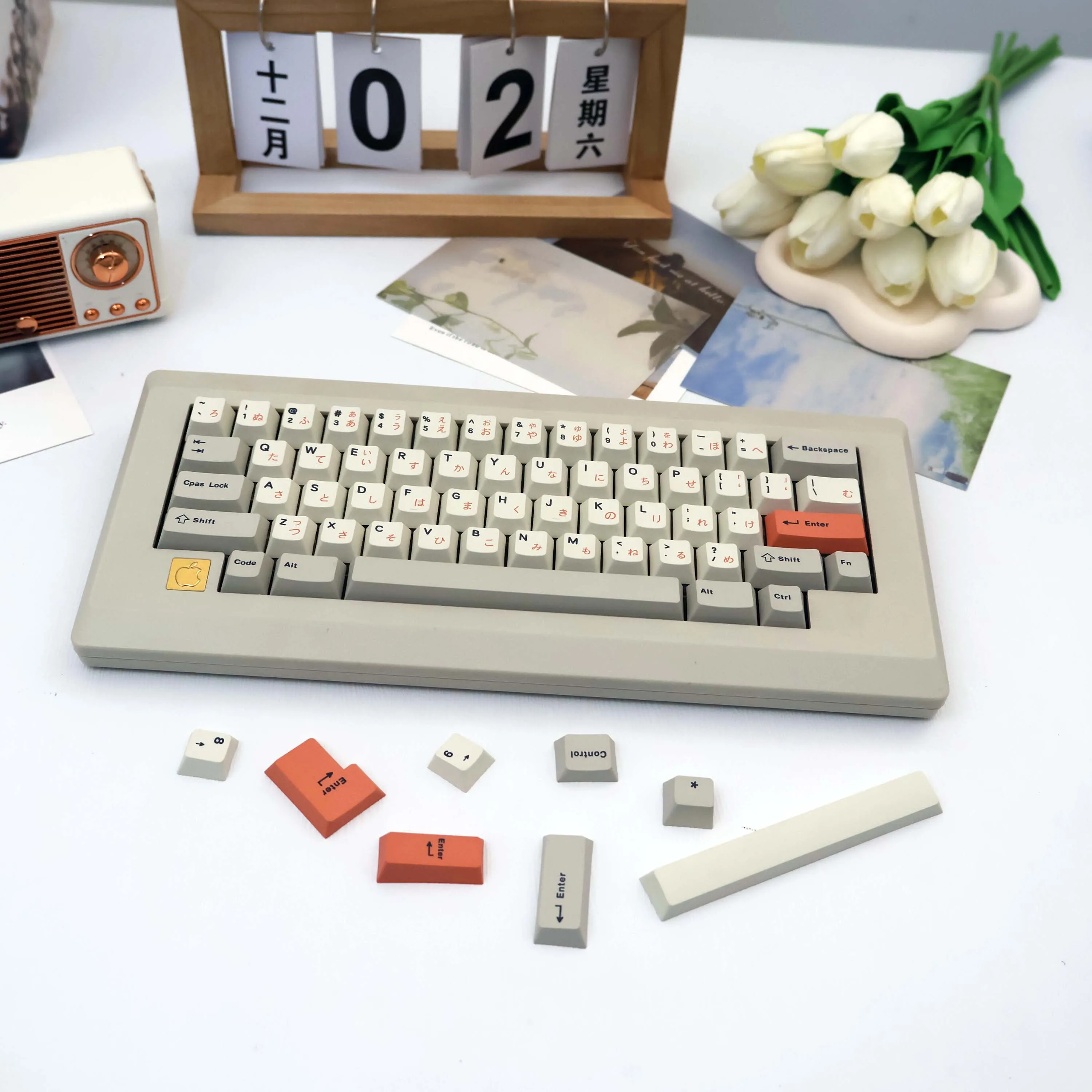 140+ Keys Retro PBT Keycaps Cherry Profile Dye-Sub MX Set for 61/64/68/87/96/104/108