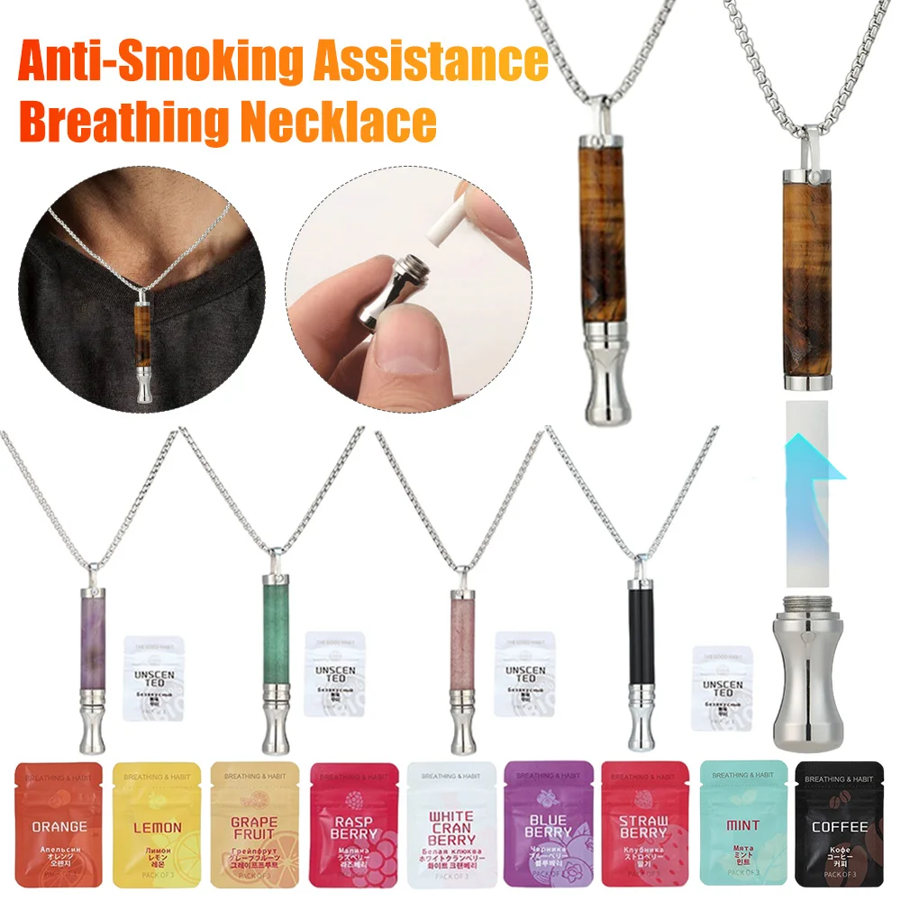 Ninguno Collar Para Fumar, Meditación, Atención Plena, Respiración, Asistencia Para Fumar, Silbato, Joyería Para Aliviar La Ansiedad