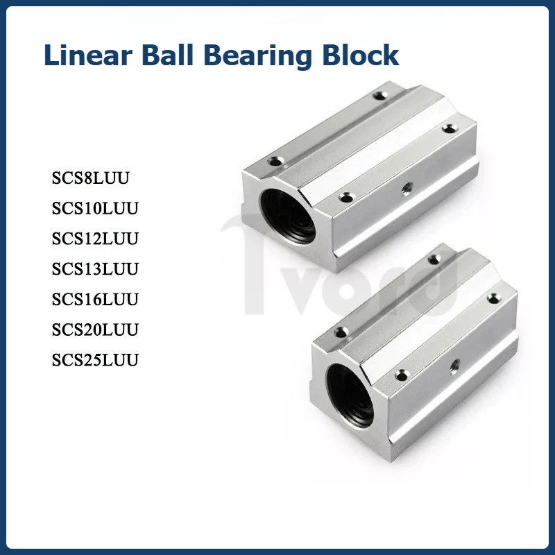 

2pcs/Lot SCS8LUU SCS10LUU SCS12LUU SCS13LUU SCS16LUU SCS20LUU Linear Ball Bearing Block CNC Router 3D Printer Shafts Rod Parts