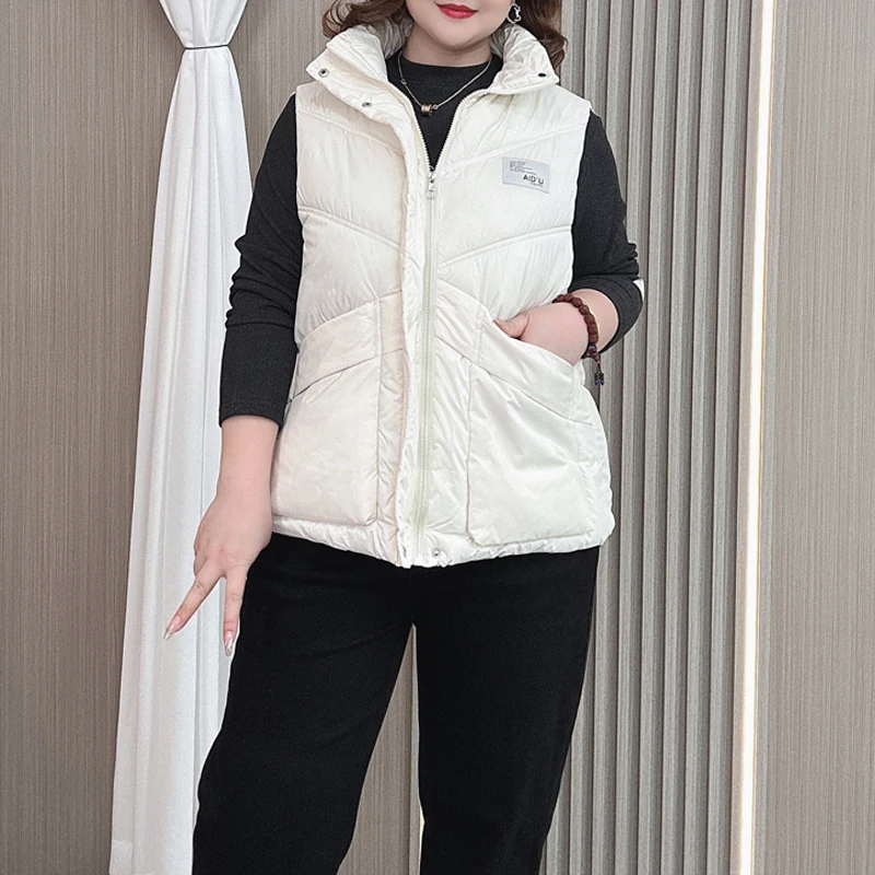 Giù Gilet di cotone Cappotto invernale femminile Nuovo Plus Size Moda donna Parka senza maniche Allentato Casual Fuori Indossare gilet 217