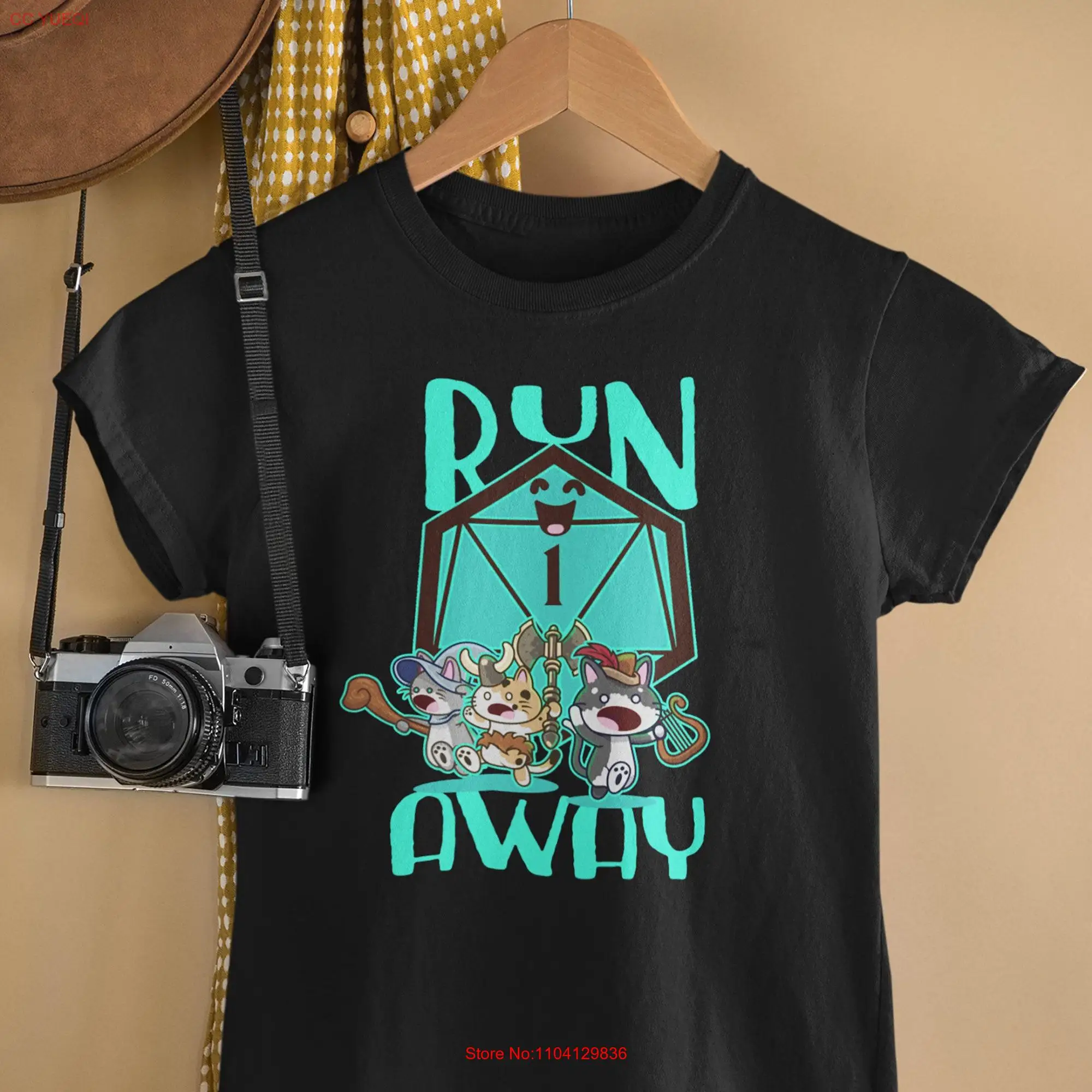 Critical Fail Run Away Dnd T Shirt For Cat Lover Cats Roleplaying Dungeon Master Rpg Tabletop Games Role Palying tee