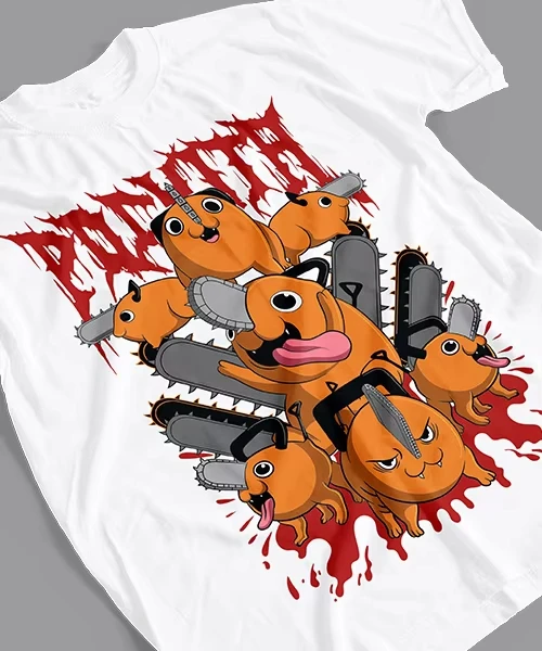 Chainsaw Man Anime Pochita Printed T-shirt Men's and Women's T-shirt Men's Top Sports T-shirt Men's T-shirt Summer Tee 2026 New