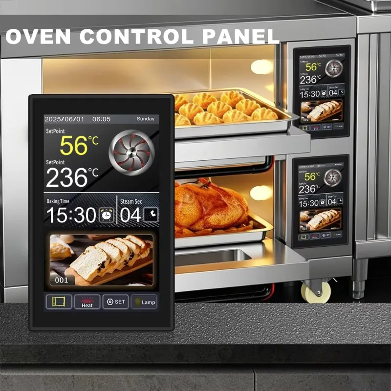AOZILIN Commercial High Precision Temp Controller ±1℃ Large Touch Screen MK5L19-61 Oven Temperature Control Panel Instrument