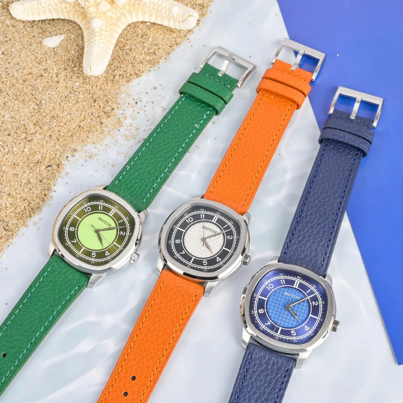 ENITON Quartz Watches Fluororubber Band FKM 316L Steel Swiss 5030D Movement Men Fashion Watch Sapphire Crystal Luminous Watch