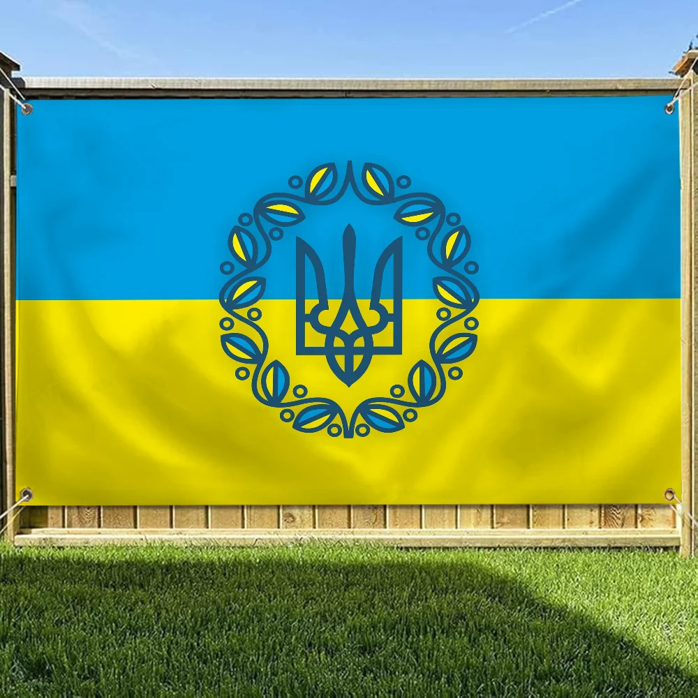 Outdoor Decor Room Aesthetic Outdoor Flags Banners Funny Flag Come on Ukraine Four Hole Single Sided Flag Polyester Decorations