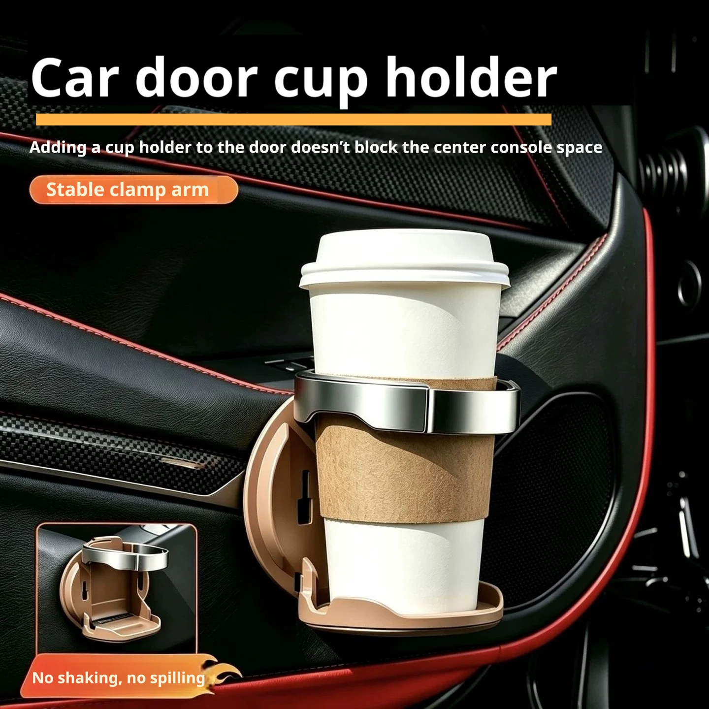 Car Door Cup Holder, Folding Cup Holder, Multi-Functional Car Cup Holder, Suitable for Kia Sportage, Seltos, Sorento, Telluride
