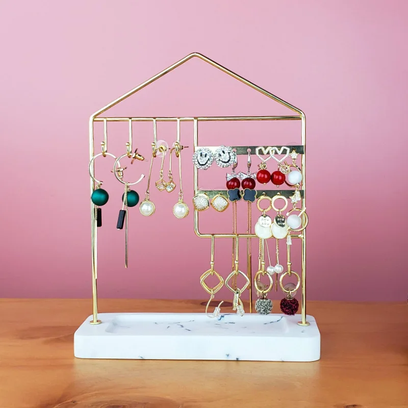 

Подставка для хранения женских украшений: держатель для серег, колец, ожерелий и браслетов, металлический демонстрационный стенд для ювелирных изделий