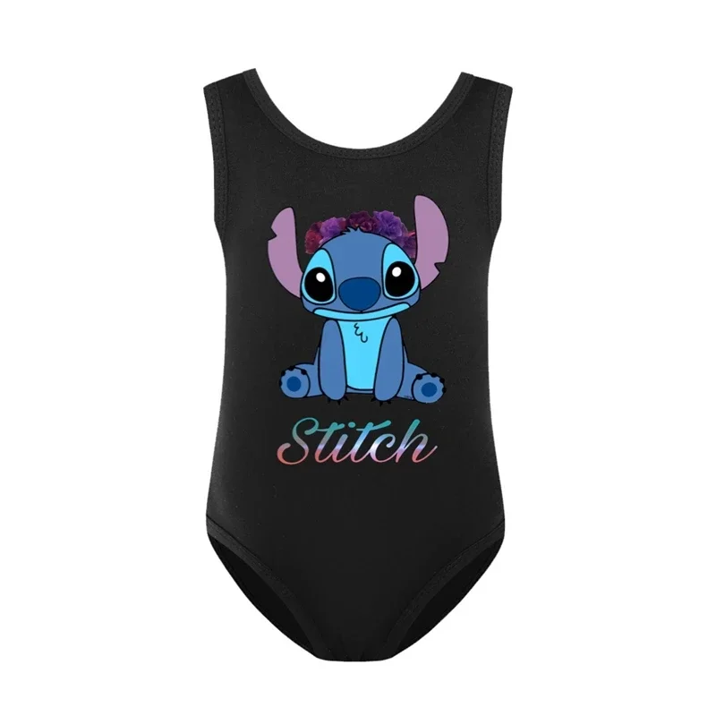 New Girls Swimsuit Kids Summer Clothes Swimwear Toddler Bodysuit Swimming Cartoon Stitch Baby Tops Children Movement Pajamas