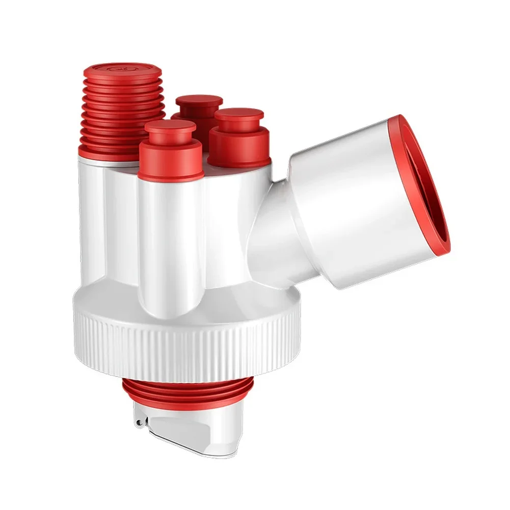 ABS Kitchen Sink Drain Pipe 5 Way Water Splitter with Dual Seal Anti Valve for Dishwasher Water Purifier Washing Machine