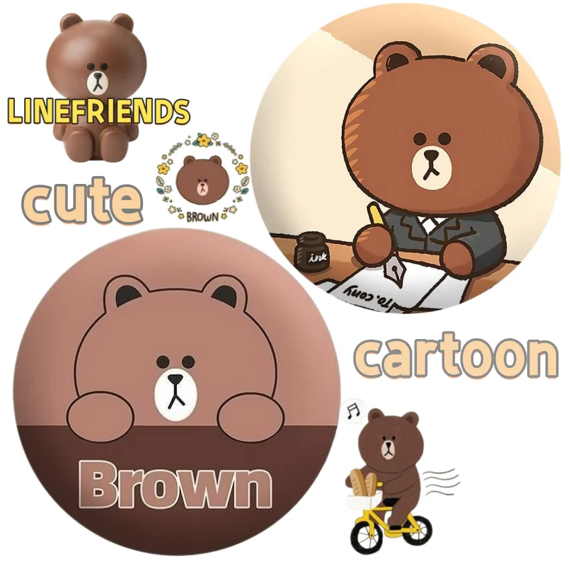 Cartoon-Braunbär-Abzeichen, neue kreative Brosche mit ansprechendem Design, modisch und personalisiert, tragbare Anstecknadel, Geschenk für Studenten – Detail 1
