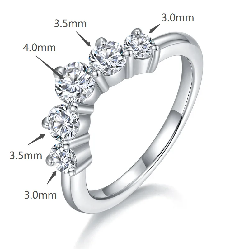 18k Gold Plated Silver 925 Moissanite Ring for Women 4mm 3.5mm 3mm D Color vvs1 Certificated Brand Jewelry High Quality