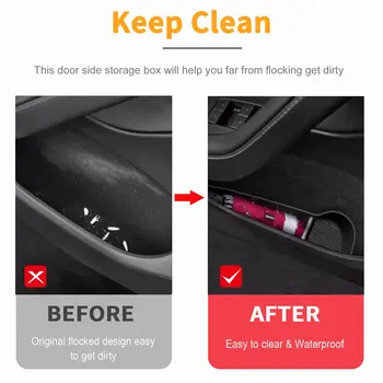 適用於特斯拉 Model Y 2020-2025 和 Model 3 Highland 2023 年 10 月之後車型的車門側儲物盒前後門把手扶手托盤收納盒 10 最佳銷售 2020款特斯拉Model 3配件 - №3