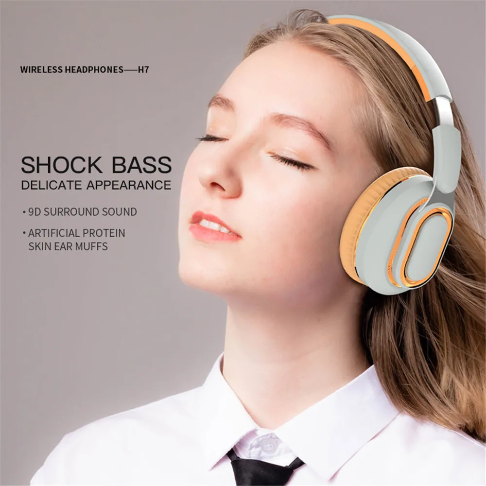 

Bass Headphones Bluetooth Wireless Headsets Hifi Earphone Support TF-Card Mp3 FM Helmet with Mic For Xiomi iPhone Music Sport