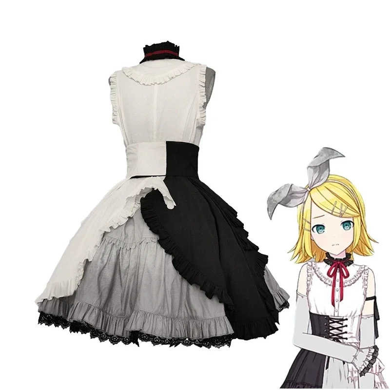 Kagamine Rin Cosplay Costume Anime Game PJSK Project Sekai Colorful Stage Feat Nightcord At 25 Cosplay Costume Gothic Dress Wig