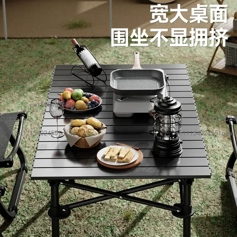 For Outdoor Folding Picnic Table And Chairs Portable Egg Roll Camping Small Table Set Stall Equipment Household Use Gear