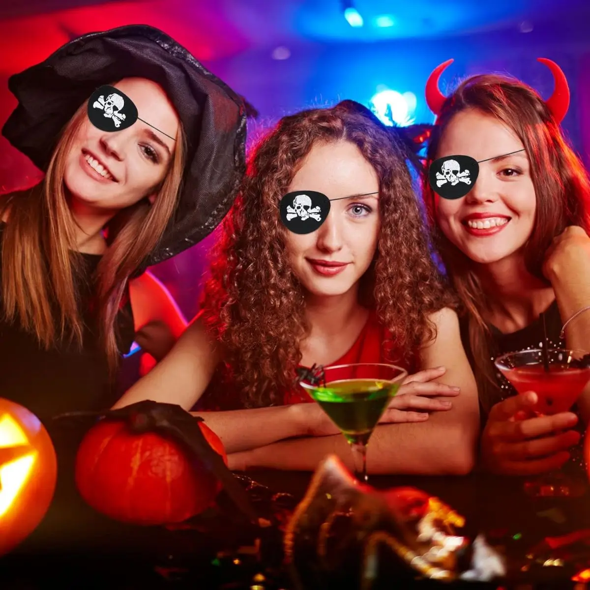 قناع عين جمجمة القراصنة للحفلات ، قناع عين من اللباد ، كرة عين واحدة ، قناع عين كاريبين ، قناع عين مضحك ، ديكور موضوع القراصنة ، حفلة بار ، 12 * #2