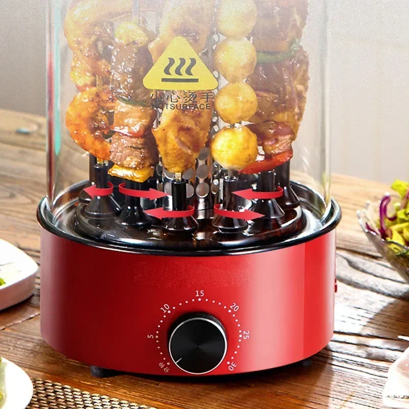 Automatic Rotation Grilled Lamb Skewers 220v Home Household Electric BBQ Grill Smokeless Hanging Skewers Grill Grill